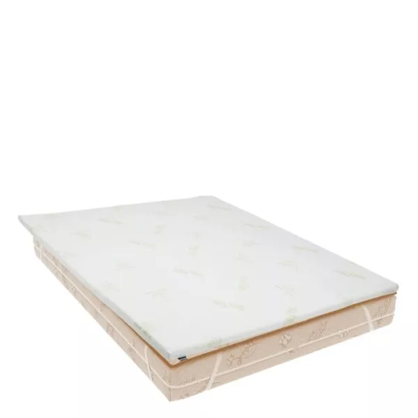 Topper Aloe Vera 140x190x5 cm, cu elastic, husa detasabila si lavabila, fermitate medie